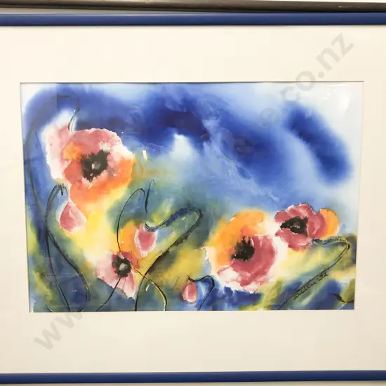 Two Framed Floral Works