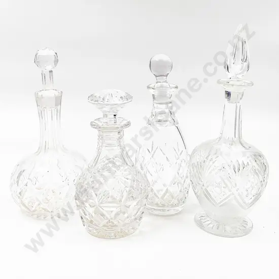 Two Small Stuart Crystal Decanters and Two Other Small Decanters