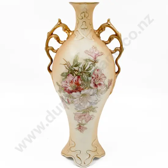 Worcester Style Floral Decorated Vase