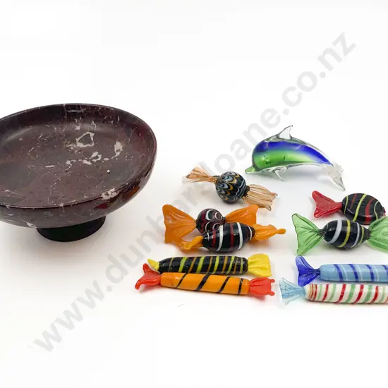 Assorted Art Glass Lollies on Dish