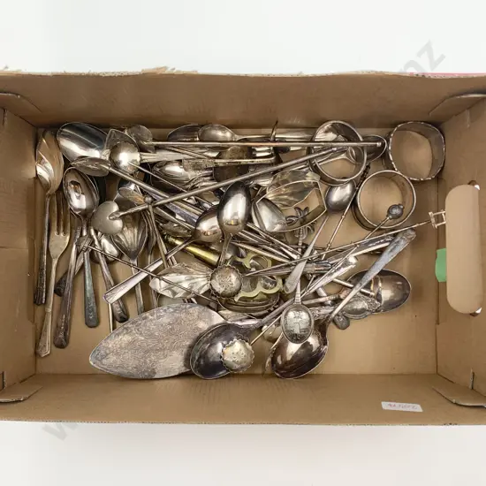 Small Box of Assorted S/P Cutlery Including Some S/S
