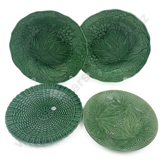 Four Assorted Green Glazed Plates