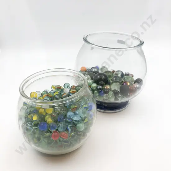 Two Jars of Assorted Marbles