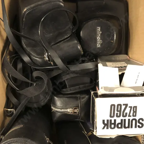 Minolta Camera and Mimiya Camera Together With Assorted Lenses and Cases