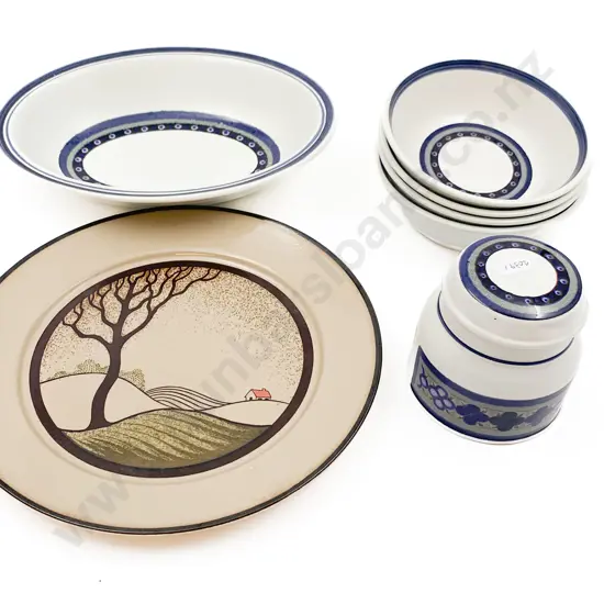 RD Jar With Five Assorted Bowls Together With Denby Stoneware Plate