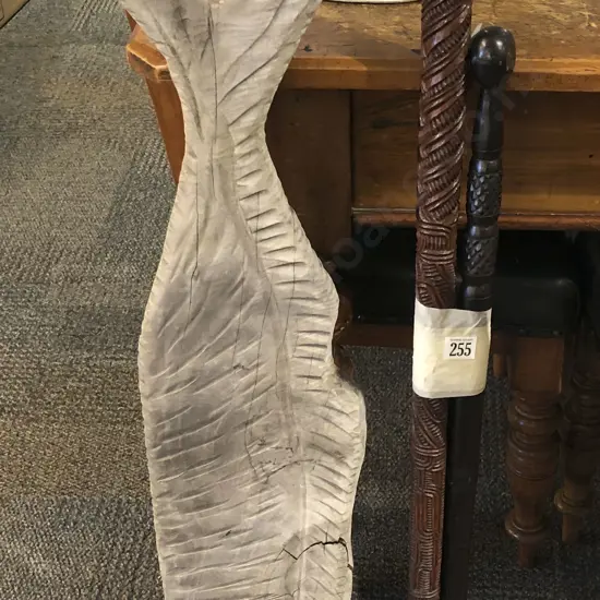 Two Pacific Carved Walking Sticks
