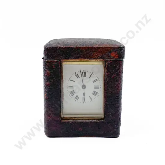 Small Carriage Clock in Leather Case