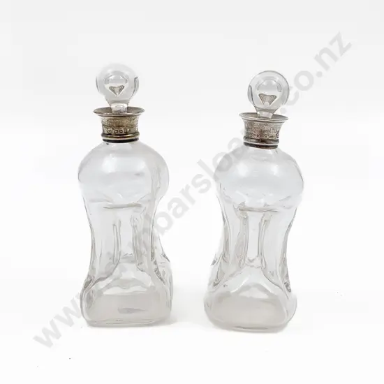 Pair of S/S Topped Scent Bottles (Damage to One Stopper)
