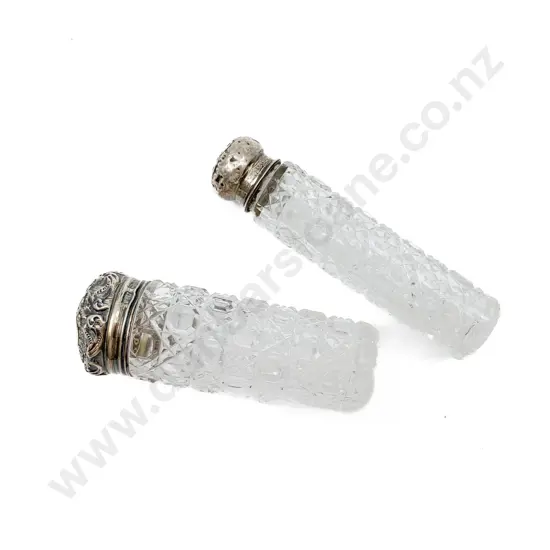 Two S/S Topped Small Cylindrical Jars