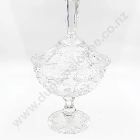 Heavy Crystal Lidded Comport
