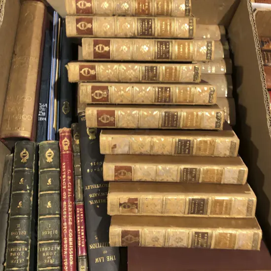 Box of Assorted Books Including Volumes of Richardson's Works