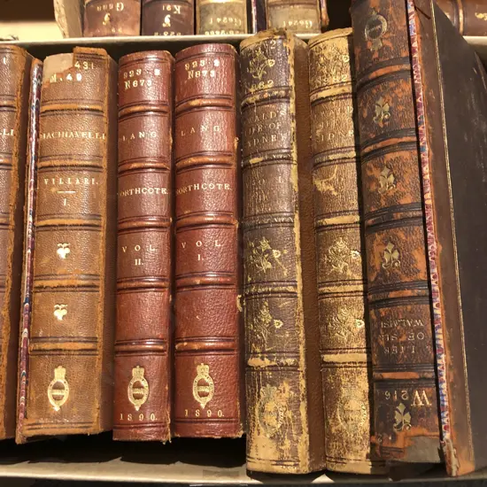 Box of Assorted Leather Bound Books