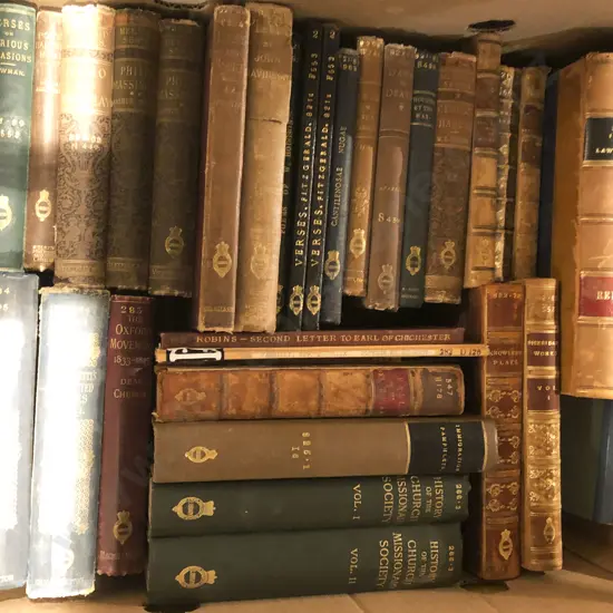 Box of Assorted Leather Bound Books