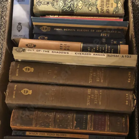 Box of Assorted Books Including Early NZ Reference Volumes