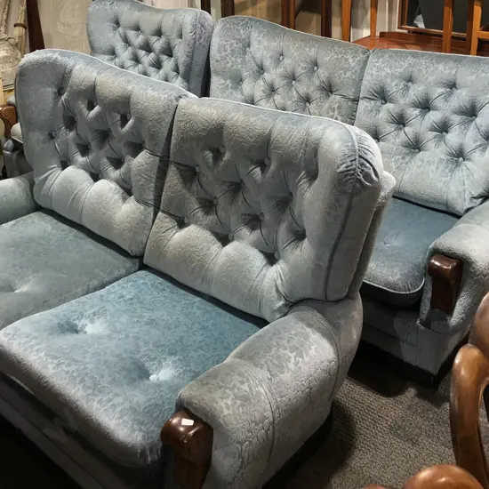 Three Piece Button Back Lounge Suite