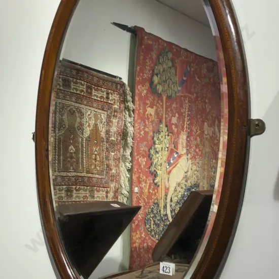 Bevel edged Revival Oval Wall Mirror