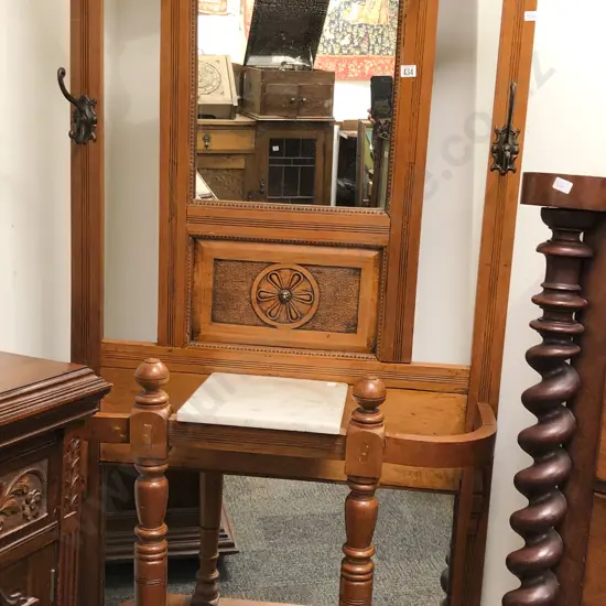 Colonial Hall Stand with Marble Top