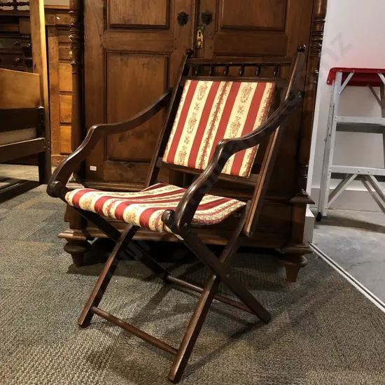 Victorian Folding Chair with Gallery Back