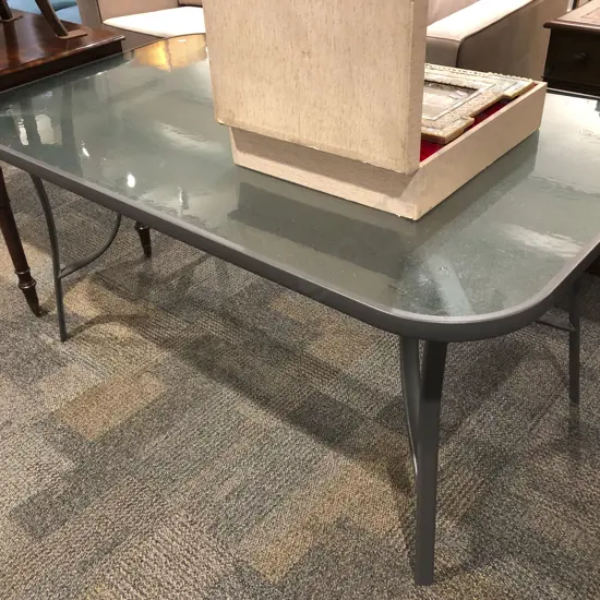 Glass Top Outdoor Table