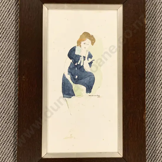 Alison Ryde Dated 1977 Watercolor Study