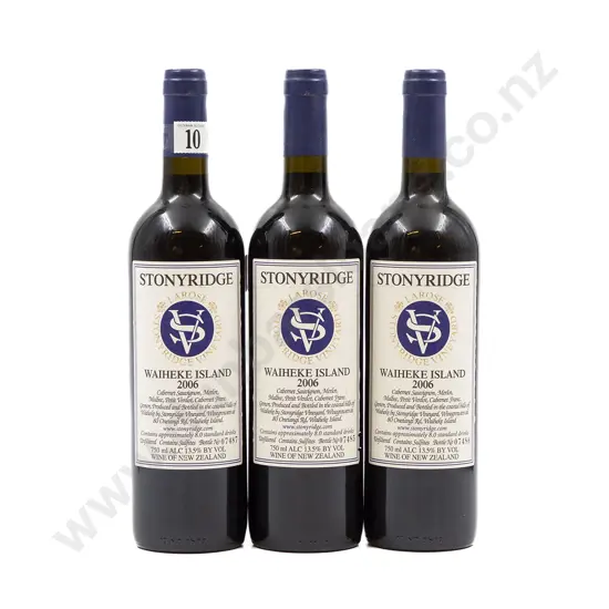 3 bottles NZ 2006 Stonyridge Vineyard Larose Waiheke Island