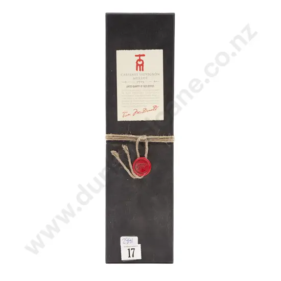 1 bottle NZ 1995 Church Road "Tom McDonald"  Merlot - Cabernet Sauvignon
