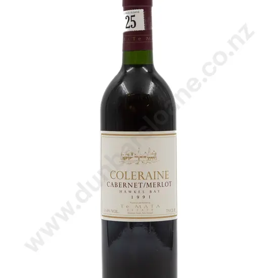 1 bottle 1991 Te Mata Coleraine Cabernet Merlot