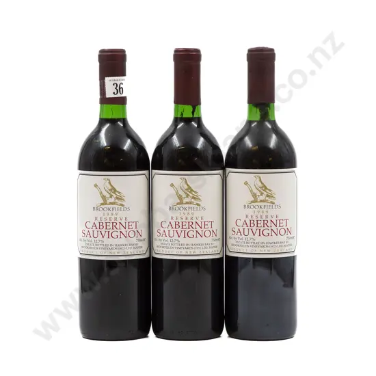 3 bottles 1989 Brookfields Reserve Cabernet Sauvignon