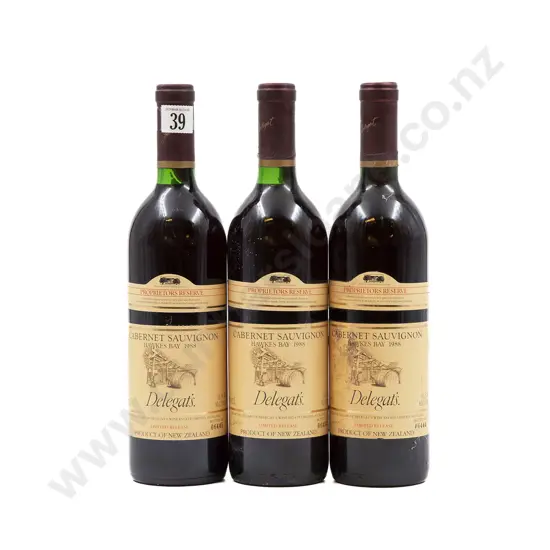 3 bottles1988 Delegat's Proprietors Reserve Cabernet Sauvignon Hawkes Bay