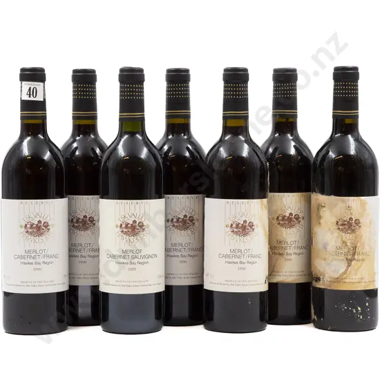 6 bottles 1990 Reserve Esk Valley Merlot/Cabernet /Franc