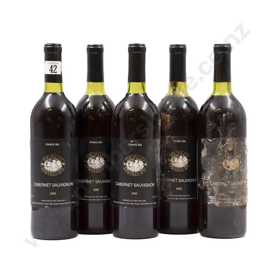5 bottles 1988 Private Bin Esk Valley Cabernet Sauvignon