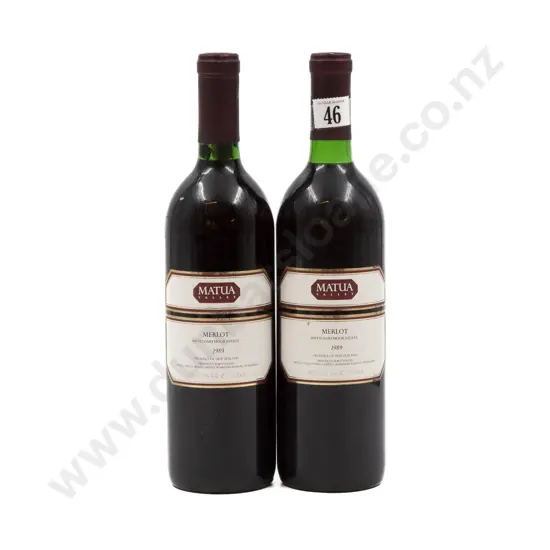 2 bottles 1989 Matua Valley Dartmoor-Smith Estate Merlot