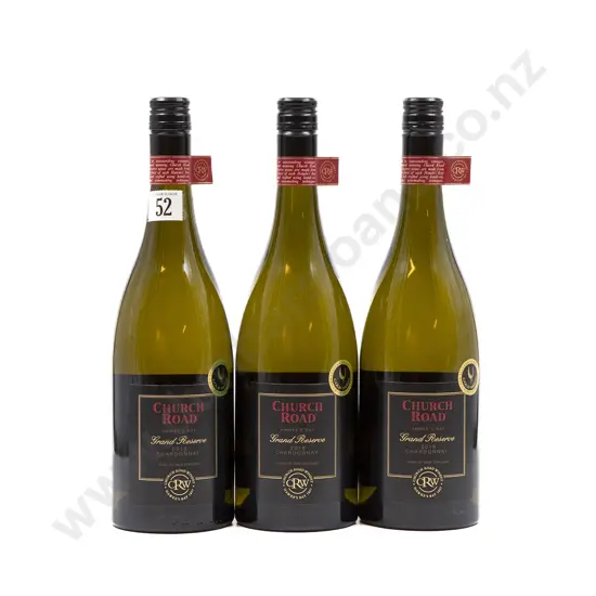 3 bottles 2019 Church Road Grand Reserve Chardonnay Hawkes Bay