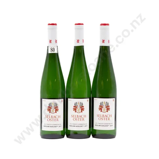 3 bottles 2017 Selbach Oster Zeltinger Sonnenuhr Riesling Auslese**(2 star)