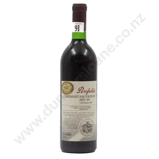 1 bottle Vintage 1987 Penfolds Cabernet Sauvignon Bin 707