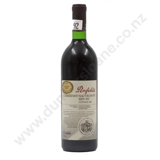 1 bottle Vintage 1987 Penfolds Cabernet Sauvignon Bin 707