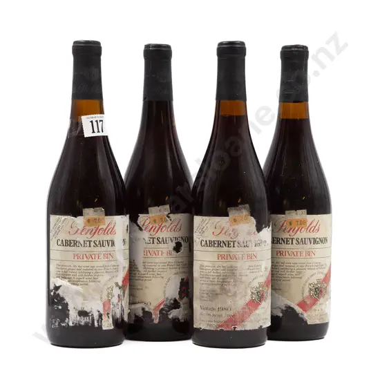 4 bottles 1980 Penfolds Private Bin Cabernet Sauvignon