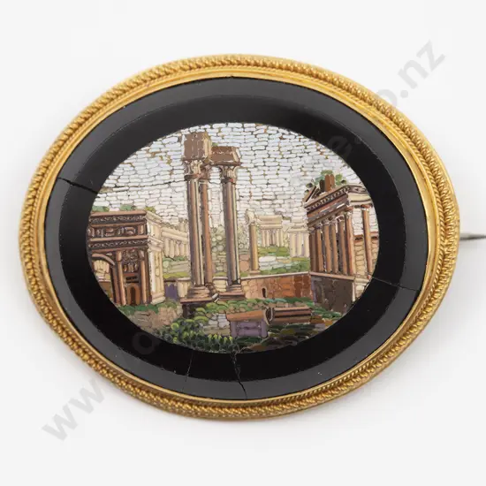 Victorian 18ct Frame Grand Tour Mosaic Brooch