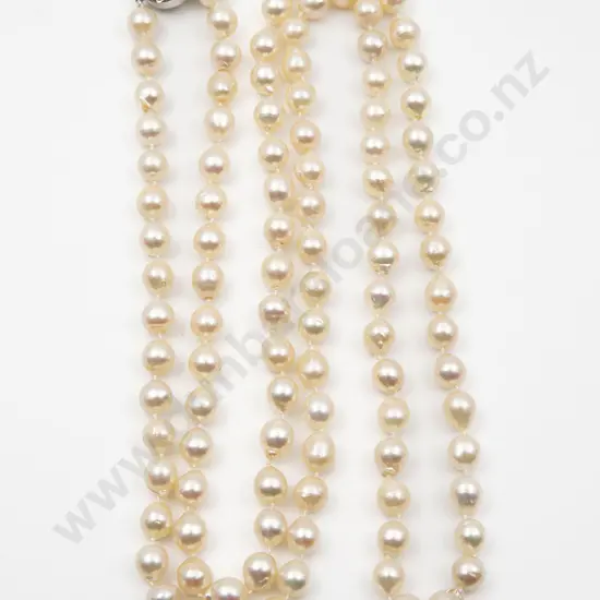 Uniform Single Strand Semi-Baroque Cultured Pearl Necklace