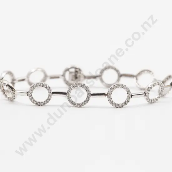 14ct White Gold 198stone Diamond Fancy Bracelet
