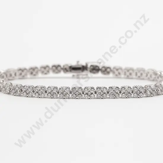 18ct White Gold 175stone Diamond Tennis Type Bracelet