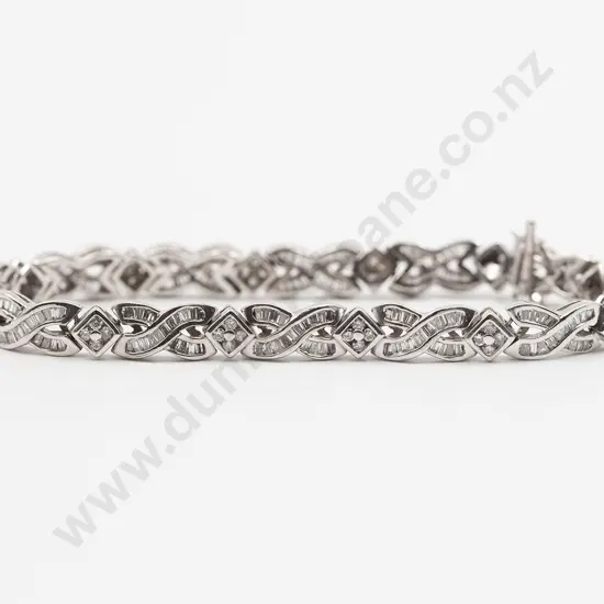 14ct White Gold 228stone Fancy Bracelet