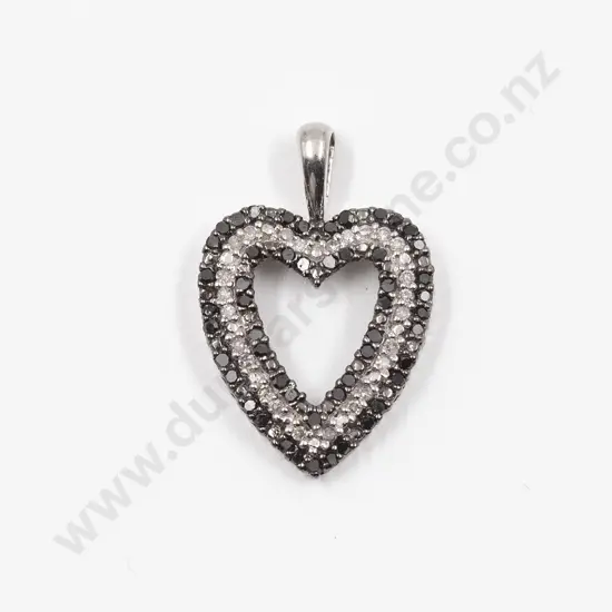 10ct 77stone Diamond Heart Pendant