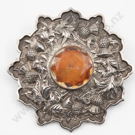 Large Silver Scottish Kilt Brooch