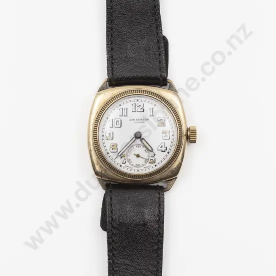 Art Deco Period 1936 J. W. Benson 9ct 'Tropical' Gents Wrist Watch