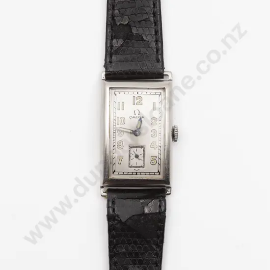 Art Deco Period Omega Stainless Steel Gents Wrist Watch