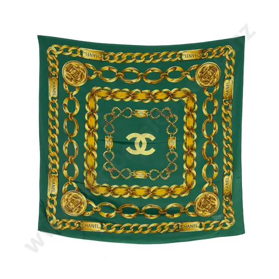 Chanel Emblem Chain Silk Scarf