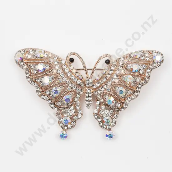 Aspinal of London Butterfly Rainbow Crystal Brooch