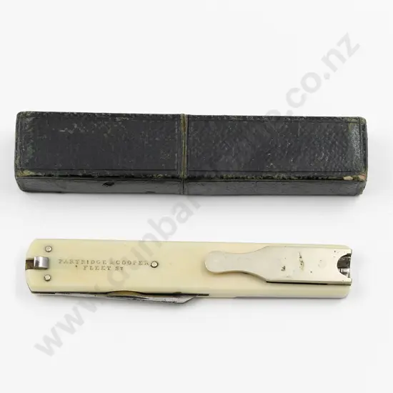 Victorian Ivory and Steel Quill Cutter