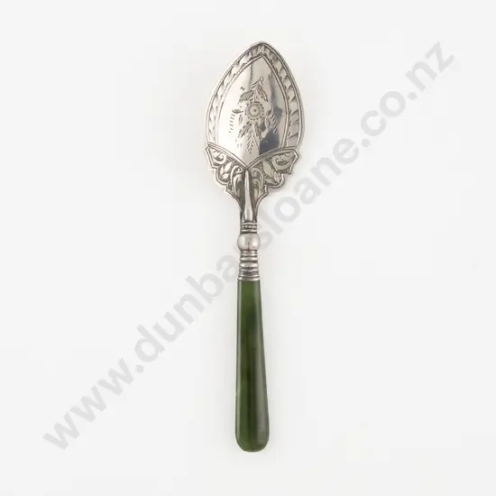 NZ S/S & Greenstone Handled Jam Spoon